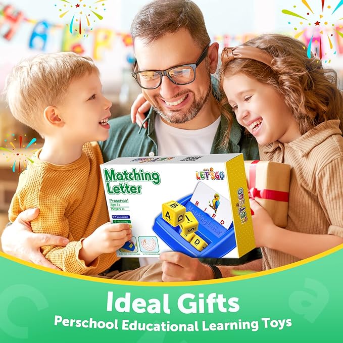 Toys for 3-8 Year Olds Boys Girls, Matching Letter Game Educational Games for Kids Ages 3-8 Halloween Birthday Gifts for 3-8 Year Olds Boys Girls Preschool Kindergarten Educational Spelling Toys Green