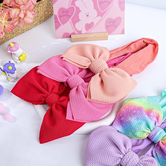 YanJie Baby Headbands - Handmade Elastic Nylon Hairbands with Hair Bows for Newborns, Girls