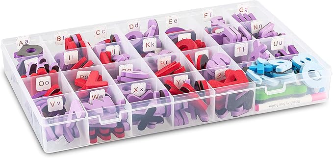 Tabletop Magnetic Easel Whiteboard (2 Sides) Includes:199 Magnetic ABC Alphabet Letters-Numbers-Symbol's, 5 Dry Erase Markers, & 1 Eraser. Drawing Art White Board Educational Kids Toy