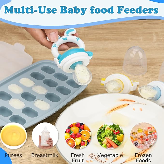 Food Feeder Baby Fruit Feeder (3Pcs) Baby Breastmilk Popsicle Molds-&