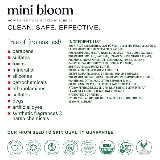 Fresh N’ Clean 2-in-1 Hair + Body Wash Shampoo Sulfate-Free Baby & Kid Safe Aloe leaf, Chamomile extract