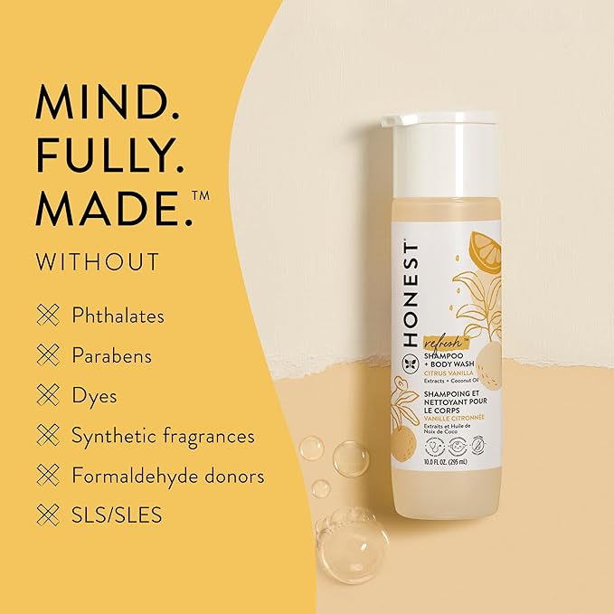 The Honest Company 2-in-1 Cleansing Shampoo + Body Wash | Gentle for Baby 18 fl
