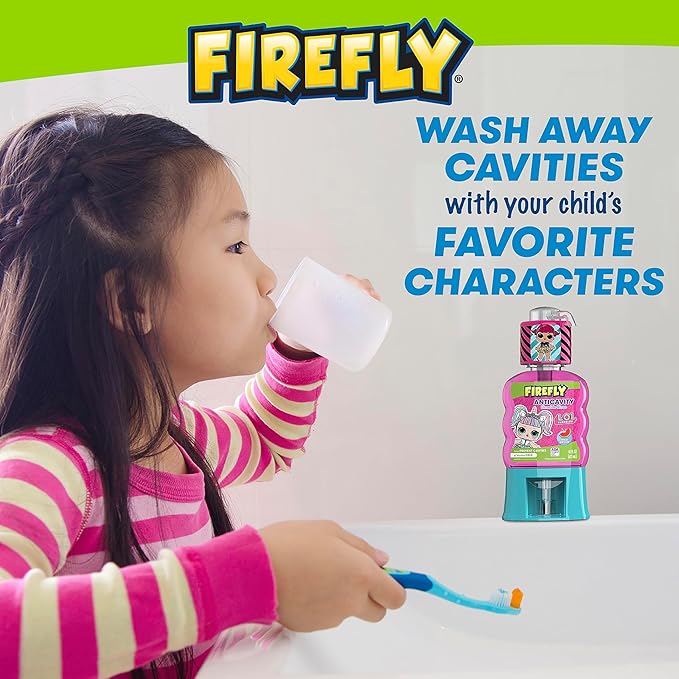 Firefly Kids Anti-Cavity Fluoride Rinse, L.O.L. Surprise!, Wild Melon Flavor, Alcohol Free Formula, ADA Accepted, Helps Prevent Cavities, 16 Ounce