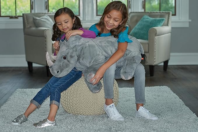 Wild Republic Jumbo Rhino Plush, Giant Stuffed Animal, Plush Toy, Gifts for Kids, 30", Model:19330