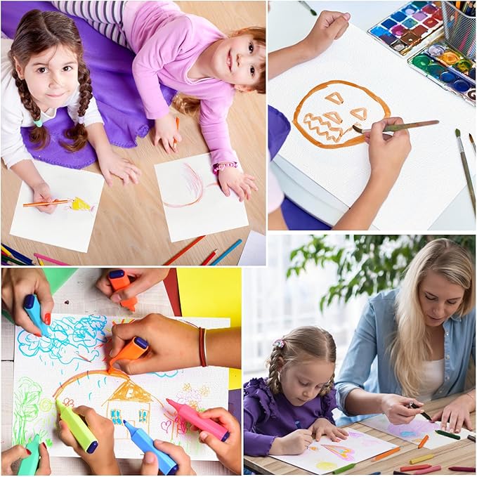 50PCS 8.5x11 Watercolor Paper Bulk, 140lb/300g Cold Press Thick Water Color Paper Pad for Kids Child Adults, White Art Paper for Drawing, Painting, Markers, Gouache, Textured Cotton Paper Sheets