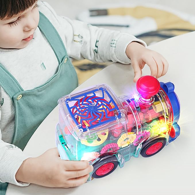 RISEWRD Transparent Trains Toy - Fun and Interactive Electric Trains Toy for Kids
