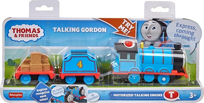 Thomas & Friends Motorized Toy Train Talking Gordon Battery-Powered Engine with Sounds & Phrases for Pretend Play Preschool Kids Ages 3+ Years