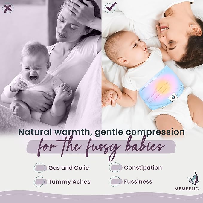 Baby Belly Band for Gas & Colic Baby Relief - Self Heating Belly Band Baby Belly Button Band Colic Band Tummy Wrap for Babies Colic Belt Baby Gas Wrap Colic Baby Relief Newborn