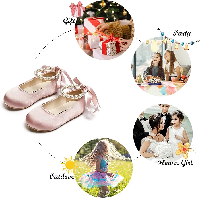 Felix & Flora Girls Toddler Little Ballet Shoes - Flower