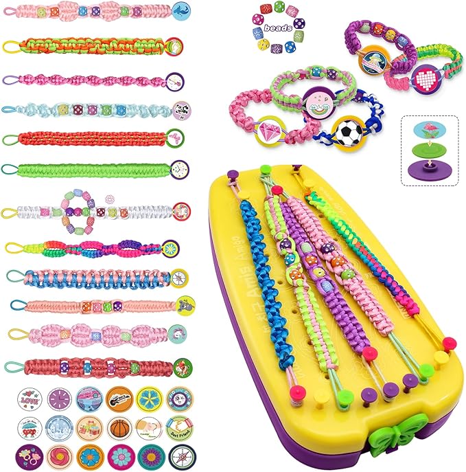 Yikusu Friendship Bracelet Making Kit for Girls, Birthday Gifts for Girls Ages 7 8 9 10 11 12 Year Old, Arts and Crafts Toys for Kids Ages 8-12,DIY Bracelet Jewelry Maker Toys Set
