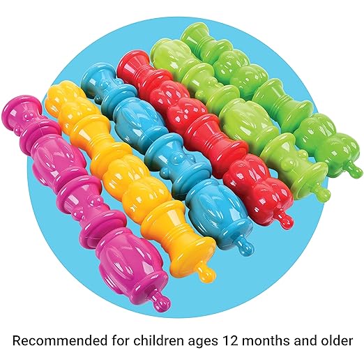 Constructive Playthings Colorful Snap Beads Set for Children and Toddlers Ages 1+, Pop Beads Arts and Craft Developmental Kids STEM Toy Set, Multicolor