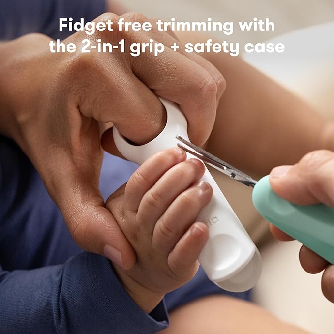 Frida Baby Grooming Kit | Baby Essentials Gift Set Includes Finger Brush with Storage Stand, Hair Brush with Case