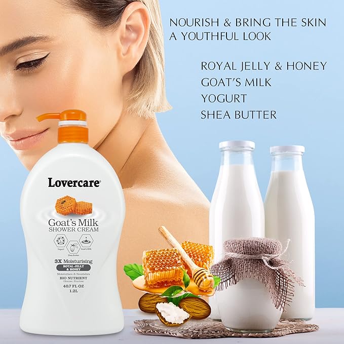 Lovercare Goat's Milk Moisturizing Body Wash Shower Cream Royal Jelly 40.7 Fl