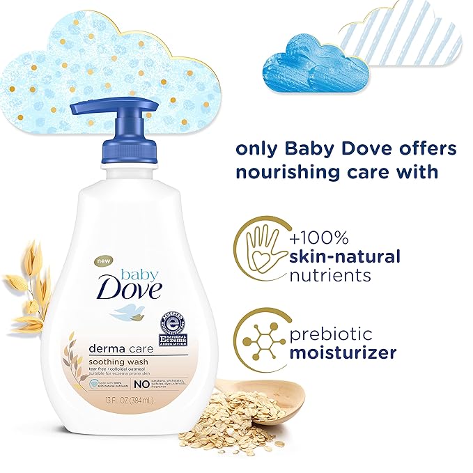 Baby Dove Soothing Baby Body Wash Eczema Care 2 Count To Soothe Delicate Baby Skin No Artificial Perfume or Color, Paraben Free 13 oz