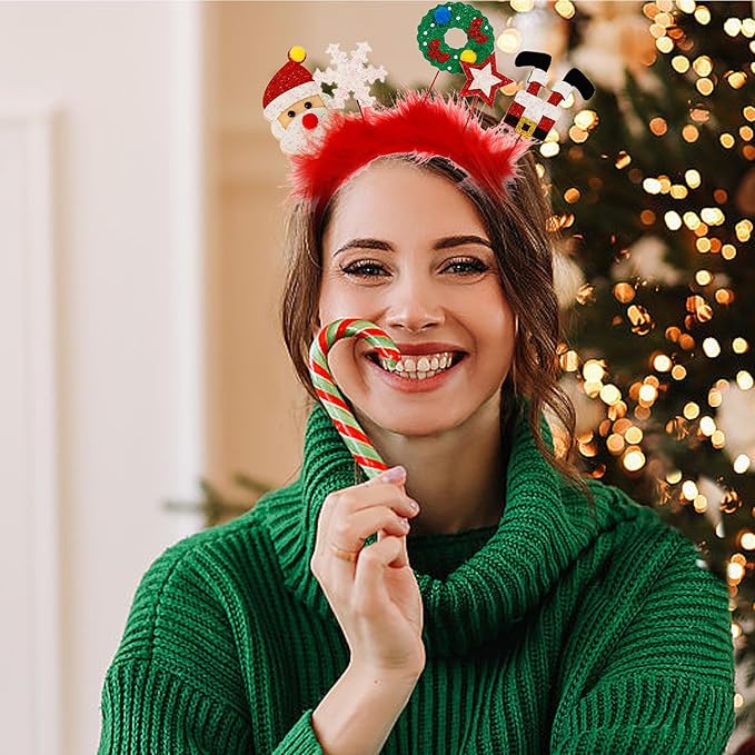 Christmas Headbands - 1Pcs Glitter Santa Claus Snowflake Star Thin
