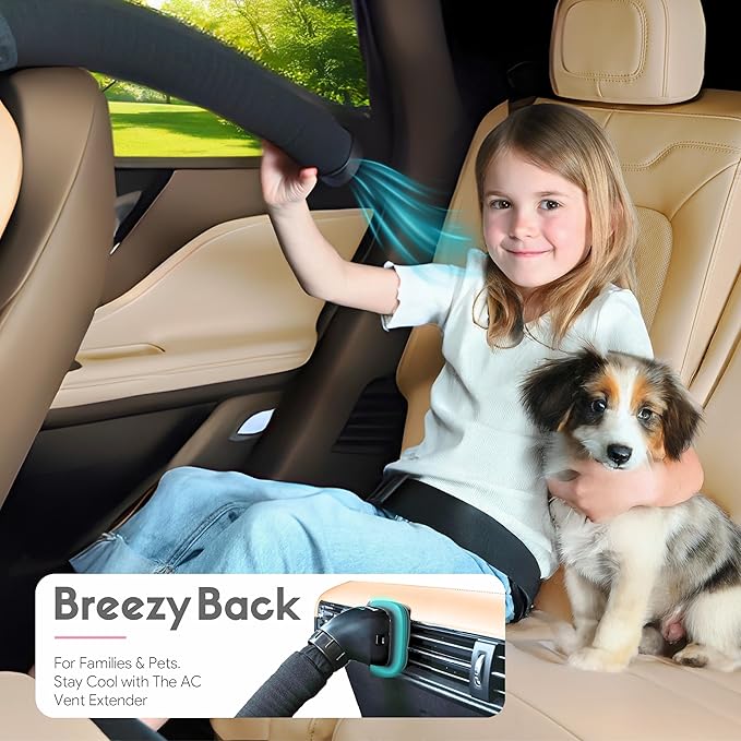 Swanoo Car AC Vent Extender | Air Vent Hose for Backseat | Directs Cool or Hot Air to Kids & Pets | Universal Fit | Extends Up to 10 FT | AC Tube for Baby Car | Back Seat Air Conditioning | BreezyBack