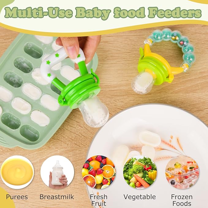 Baby Fruit Feeder & Baby Breastmilk Popsicle Molds-WAJIAYON Silicone Baby