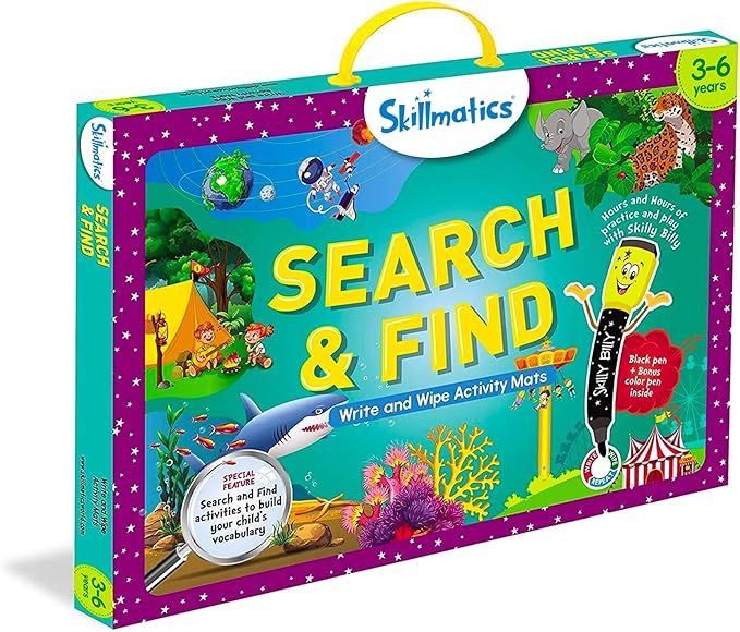 Skillmatics Search and Find Educational Game - Preschool Learning Activity, Perfect for Kids, Toddlers Who Love Toys, Art & Craft Activities, Builds Vocabulary, Gifts for Ages 3, 4, 5, 6