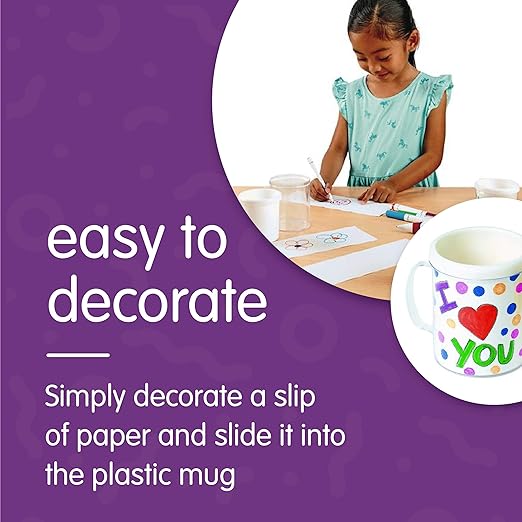 Colorations Design Your Own Mugs, Great Craft Project for Kids, Create a Keepsake, 12 Mugs, Ideal Mothers Day or Fathers Day Gift, Birthday or Holiday, CanBbe personalized & individually designed