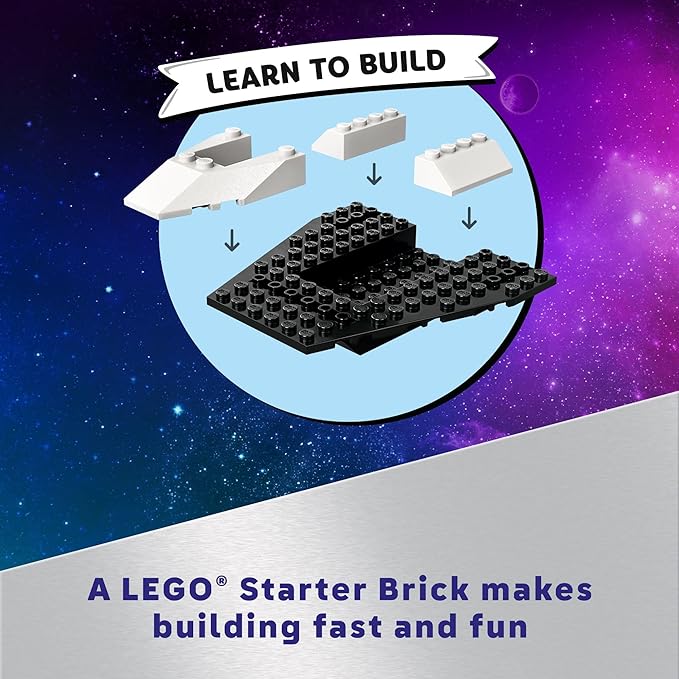 LEGO City Spaceship and Asteroid Discovery Toy Building Set, Gift for Kids Ages 4 Years Old and Up who Love Pretend Play, Includes 2 Space Crew Minifigures, Alien, Crystals, and Crane Toy, 60429