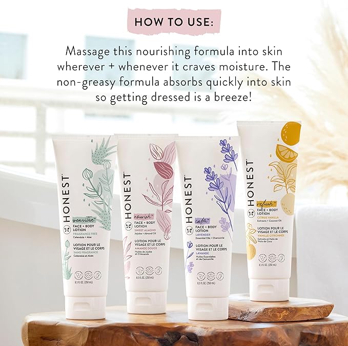 The Honest Company 2-in-1 Cleansing Shampoo + Body Wash and Face + Body Lotion Bundle | Gentle for Baby 18.5 fl