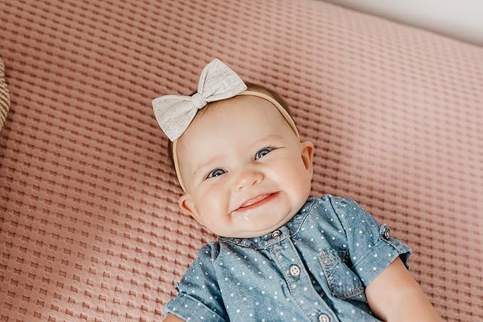 Copper Pearl Baby Bows: Stylish Headbands for Baby Girls, Premium Soft and Stretchy Baby Headbands