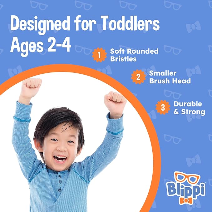 Brush Buddies Blippi Kids Toothbrushes, Manual Toothbrushes for Kids, Toothbrush for Toddlers 2-4 Years, Blippi Childrens Toothbrush, Soft Toothbrushes, 3 Count