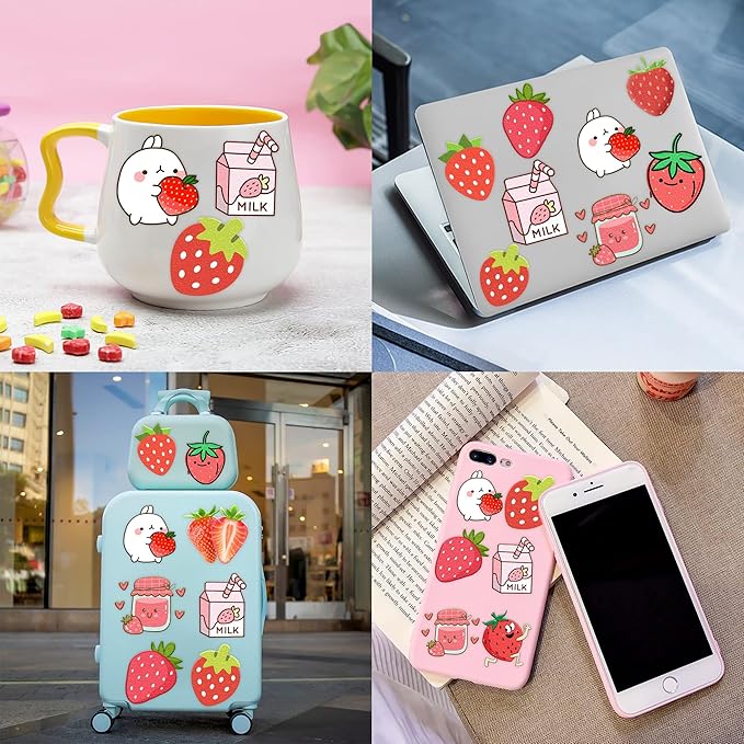 48PCS Strawberry Party Favors - 24PCS Tattoos & 24PCS Slap Bracelets - Berry Themed Birthday, Baby Shower, Goody Bag Fillers, Summer Party Supplies, Classroom Prizes, Gifts for Kids & Toddlers