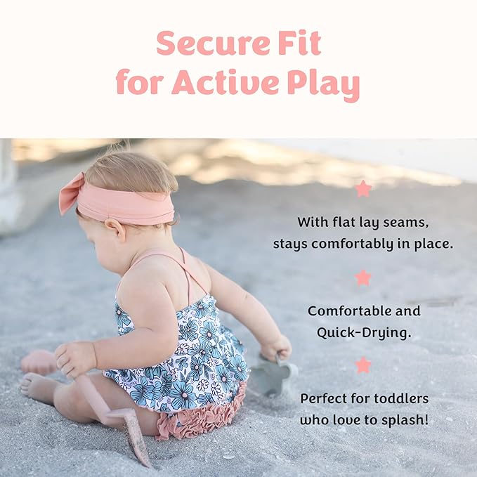 Baby Toddler Girl Swim Bow UPF 50+ Waterproof Pool Bow