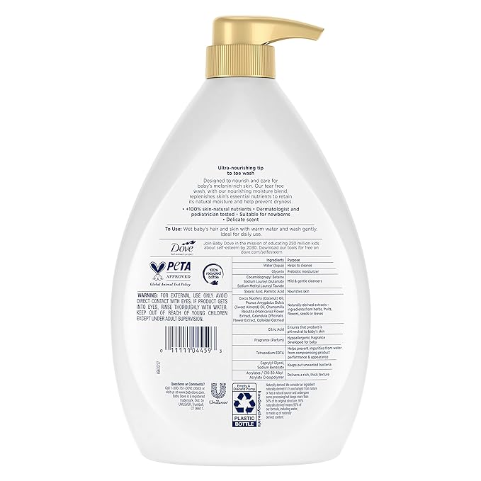 Baby Dove Sensitive Baby Wash Melanin-rich Skin Nourishment For Baby 34 oz