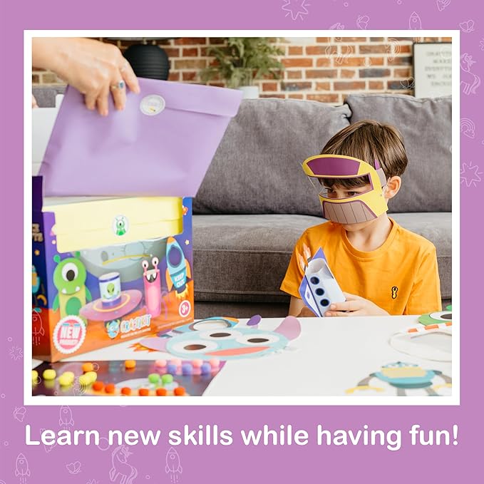 Craftikit® 20 Award-Winning Space Arts and Crafts for Kids - 20 Simple All-Inclusive Fun Toddler Craft Kit for Kids, Organized Crafts for Toddlers Ages 3-10, Galaxy-Themed Kids Craft Activities
