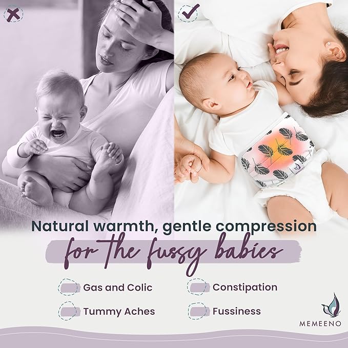 Baby Belly Band for Gas & Colic Baby Relief - Self Heating Belly Band Baby Belly Button Band Colic Band Tummy Wrap for Babies Colic Belt Baby Gas Wrap Colic Baby Relief Newborn