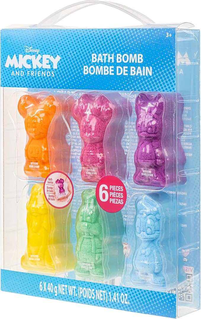 Mickey Minnie and Friends Bubblegum Scented Bath Bombs - Ages 3+ Character