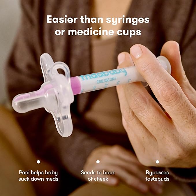 Frida Baby Medicine Pacifier, Accu-Dose Pacifier + NoseFrida SnotSucker Nasal 24 Extra