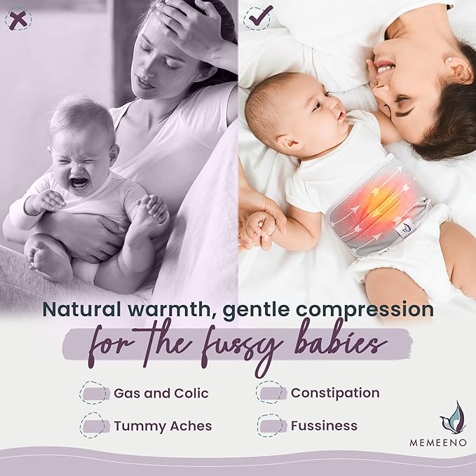 Baby Belly Band for Gas & Colic Baby Relief - Self Heating Belly Band Baby Belly Button Band Colic Band Tummy Wrap for Babies Colic Belt Baby Gas Wrap Colic Baby Relief Newborn