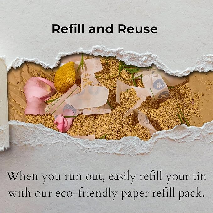 Body Wash Sheets in Tin, Zero Waste 1 Month (30 Sheets, 60 Washes)
