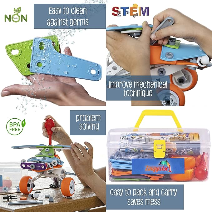 STEM Building Toy for 7-12 Years Old Boys 7-in-1 Models Kids Love to Build and Play 171Pcs Construction Set with Engineering Activity Kit Educational Toys for kids 5-7 Best Birhday Gift Toy for Kid