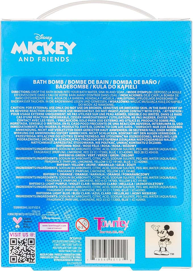Mickey Minnie and Friends Bubblegum Scented Bath Bombs - Ages 3+ Character