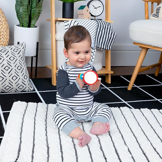 Baby Einstein Cal’s Sensory Shake-up Developmental Activity Rattle Toy, BPA Free, for Infants Ages 3 Months and up