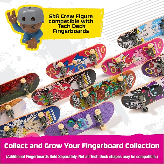TECH DECK Sk8 Crew 2-in-1 Transforming Ultra Sk8 Bus & Storage with Fingerboard & Figure, Collectible Mini Skateboards, Kids Toys for Ages 5 and up