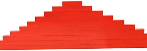 DANNI Montessori Children Wood Math Toys Red Rods Length 5-50cm Number Rods Math Toy Early Learning Educational Toy