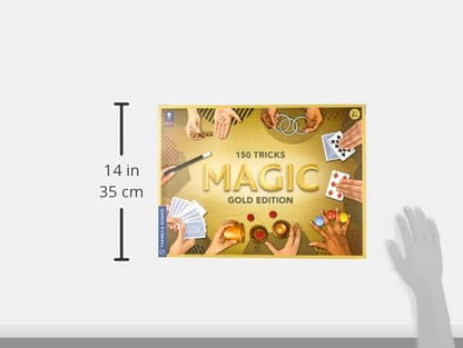 Thames & Kosmos Magic: Gold Edition | Playset with 150 Tricks | 96 Page Full Color Instruction Manual | 42 Props | Video Tutorials | Fun for Kids 8+