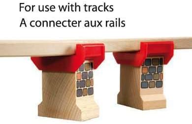 Brio World 33254 - Super Supports - 2 Piece Wooden Railway Set | Enhances Creativity | Compatible with All Brio Train Sets | Sustainability Certified | Perfect for Kids Ages 3 and Up