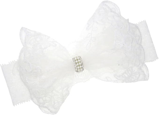 Lace Bow Headband Turban for Baby Girls Lace Beanie Cap JBC18