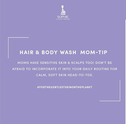 Sophie la Girafe Babycare Hair & Body Wash Unscented- Ultra-Gentle 2-in-1 Cleanser for Skin & Scalp - Fragrance Free, Dye Free 5.5 oz
