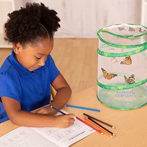 Insect Lore Butterfly Garden Kit, Painted Lady Butterfly Kit with Voucher for Live Caterpillars, Butterfly Habitat, STEM Journal & More