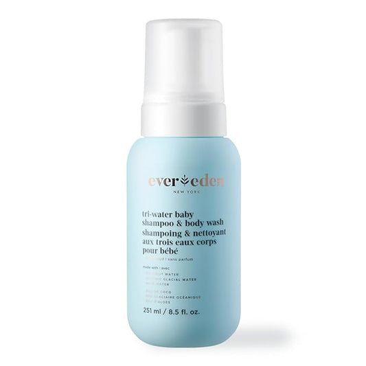 Evereden Tri-Water 2-in-1 Cooling Baby Shampoo and Body Wash: Gentle Cleansing with Coconut, Oceanic Glacial