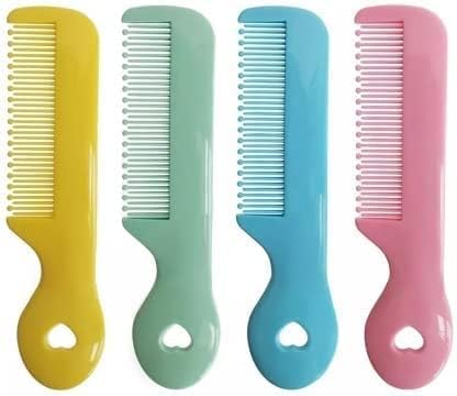 4Pcs Colorful Round Tip Bristles Baby Cute Comb Baby Grooming for Sensitive Scalp Skin, for Nursery Newborn Infant Girl Boy Kids Comb Baby