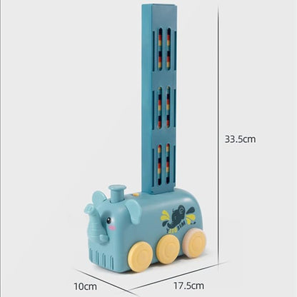 Electric Domino Train Set 80 PCS,Train Building Stacking Block Toys