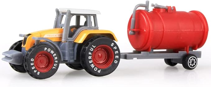Kid's Farm Tractor Toys with Trailers,Alloy and ABS Cake Decorating Car Truck Realistic Tractor Vehicle Value Play Set Toy 4)
